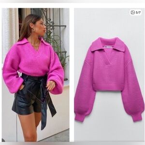 Zara Balloon Sleeve Knit Sweater